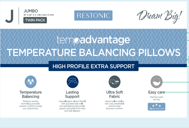 Tempadvantage Twin Pack Bed Pillows