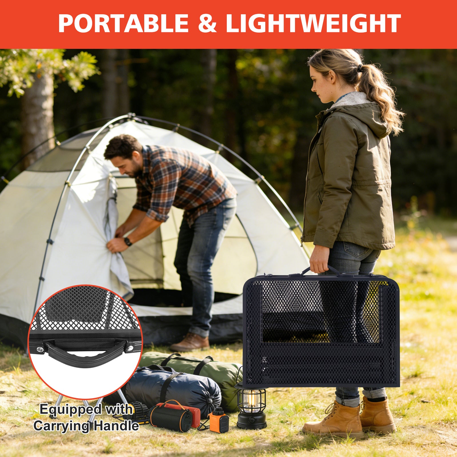 2FT Camping Table with Mesh Desktop