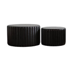 Black Scalloped Round Coffee Table Set