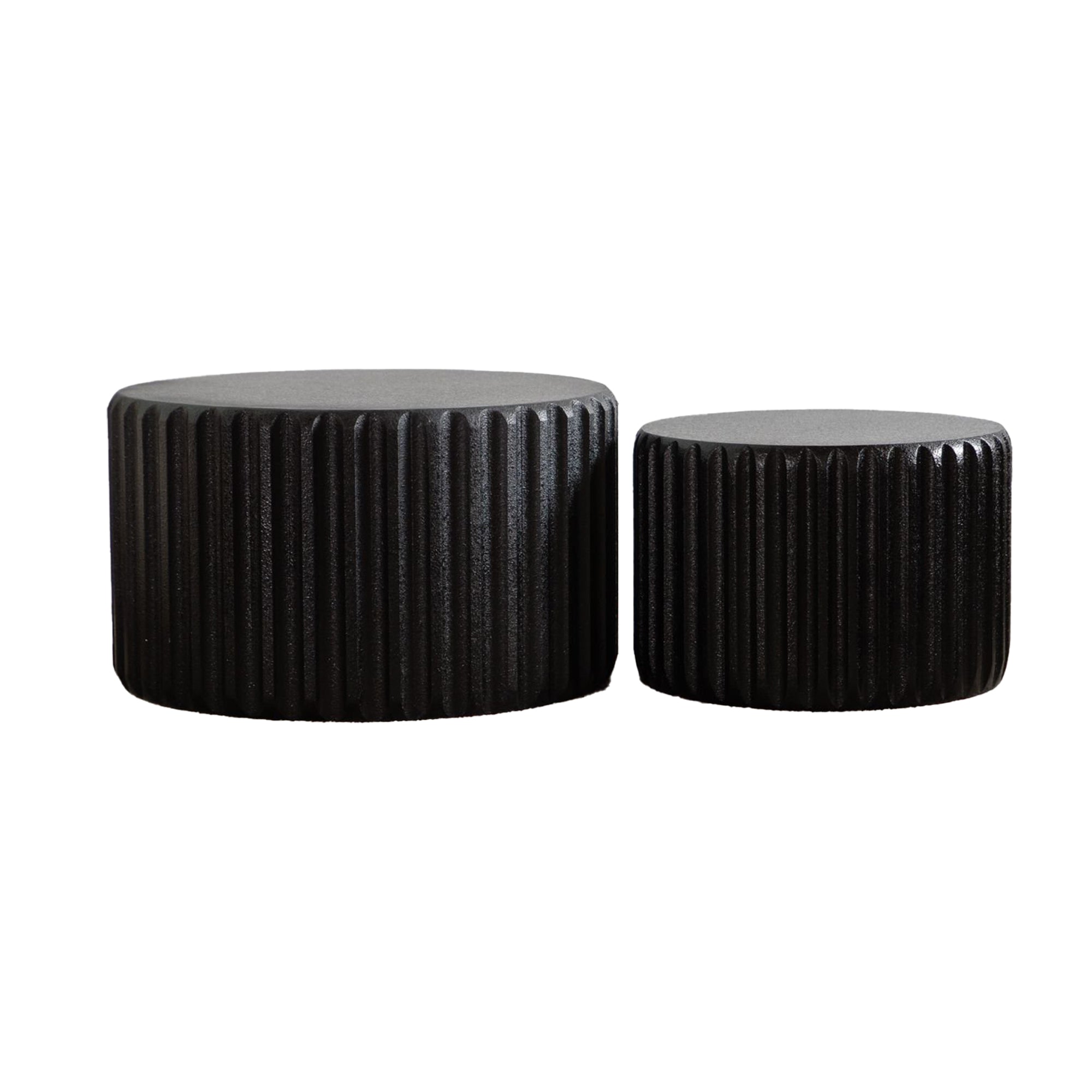 Black Scalloped Round Coffee Table Set