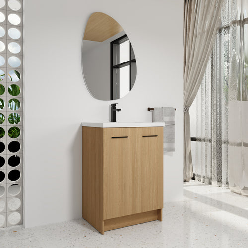 24" Freestanding Bathroom Vanity with Resin Sink