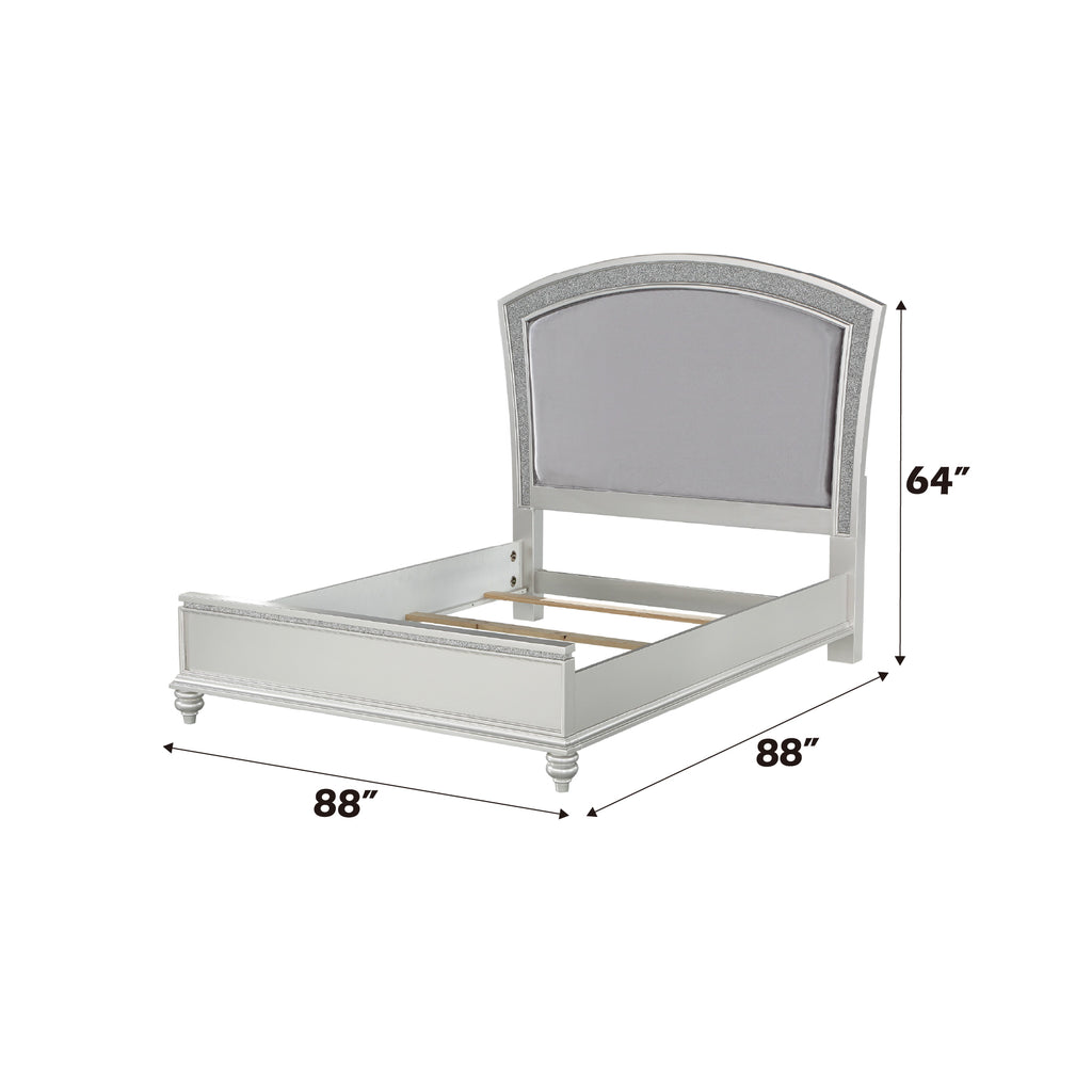 Maverick Fabric & Platinum Finish E. King Bed