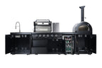 Black 125-Inch Double Stainless Steel Gas Outdoor Kitchen Grill