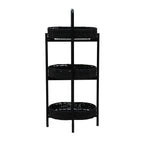 Small Handwoven Side Tables – 3-Tier Oval Organizer