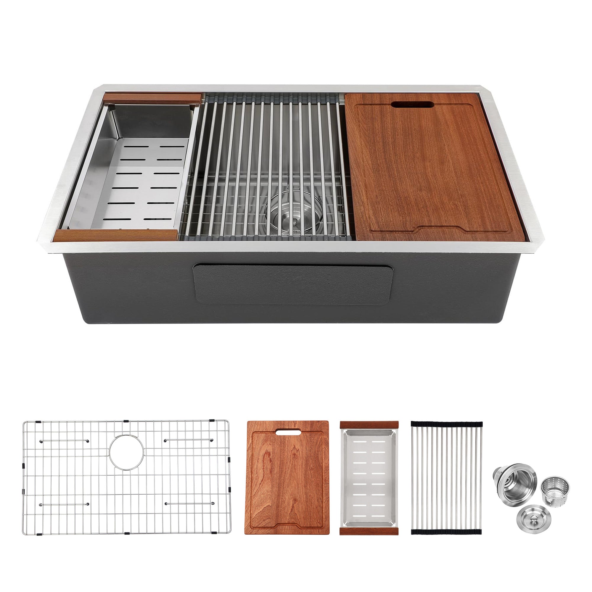 Single Bowl Undermount Workstation Kitchen Sink