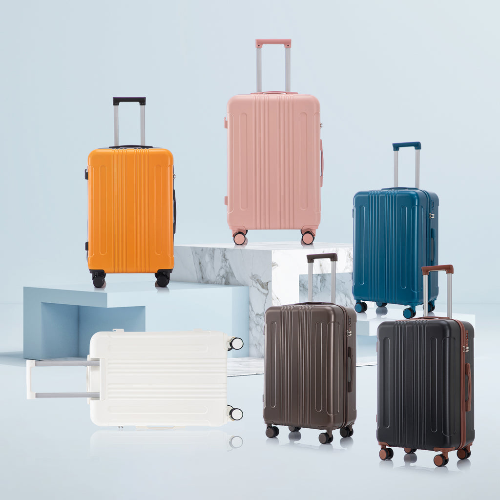 3-Piece ABS Spinner Wheel Luggage Set in Dark Blue