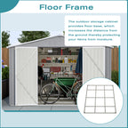 10 x 12 Ft. Outdoor Storage Shed with Floor Frame Kit