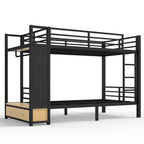 Twin XL Over Twin XL Size Metal Bunk Bed for Teens