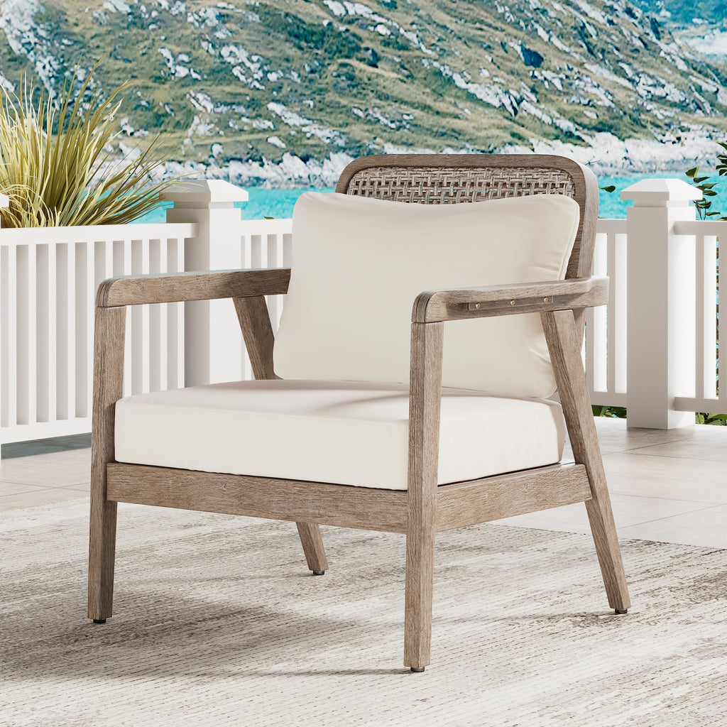 Outdoor Acacia Wood Patio Club Chair