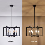 22" Modern Black Geometric Chandelier