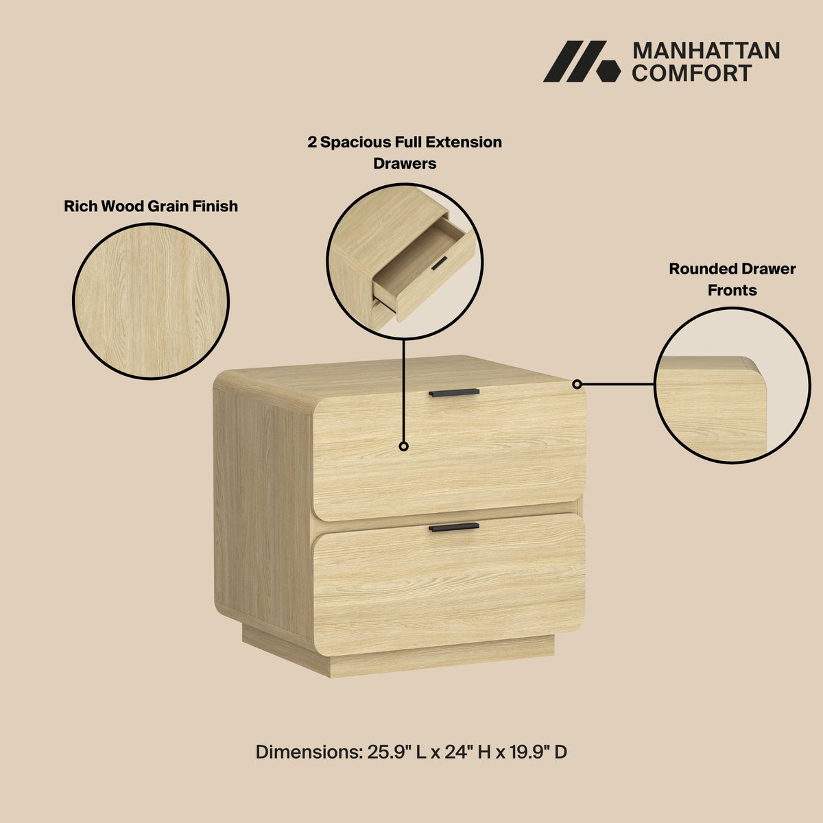Chrystie 26" Nightstand