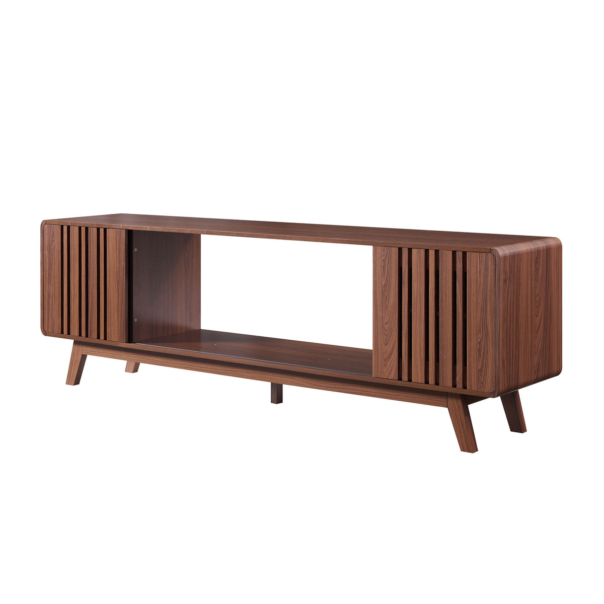 78 Inch Mid-Century Modern Electric Fireplace TV Stand