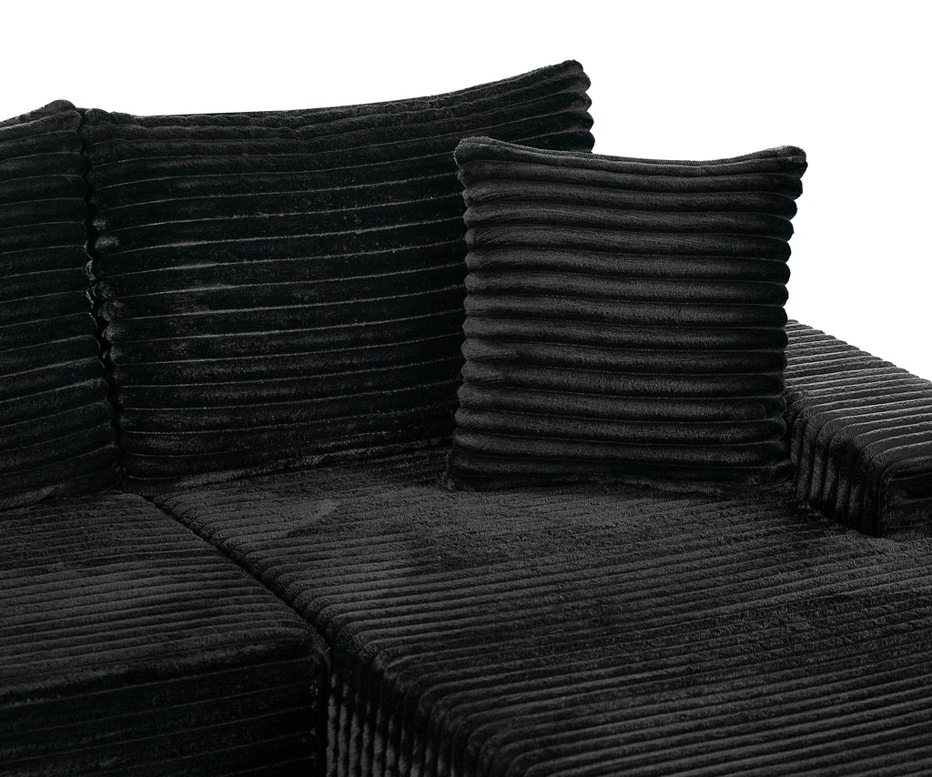94 Inch Right Chaise L Shaped Boneless Cloud Sectional Sofa