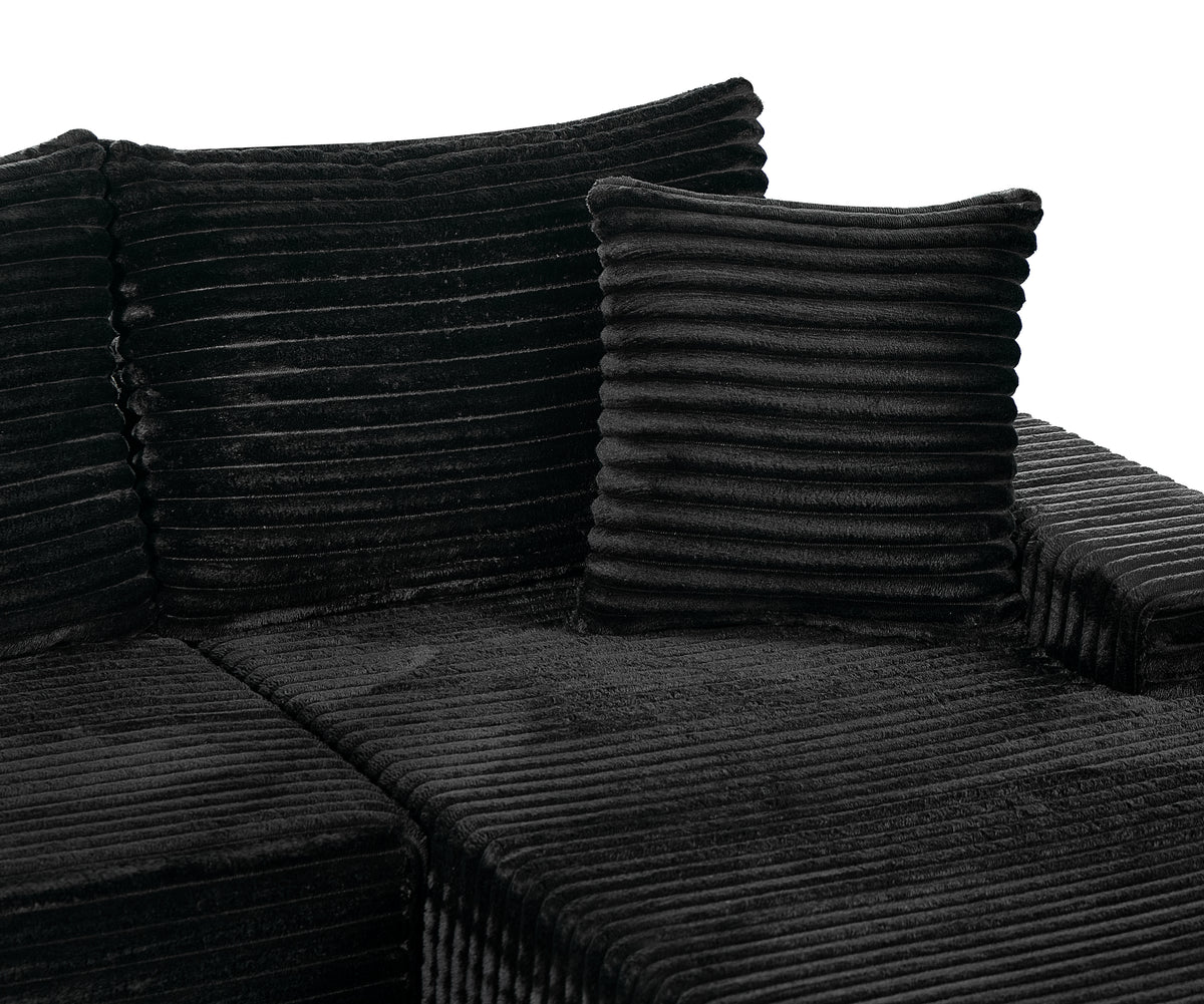 94 Inch Right Chaise L Shaped Boneless Cloud Sectional Sofa
