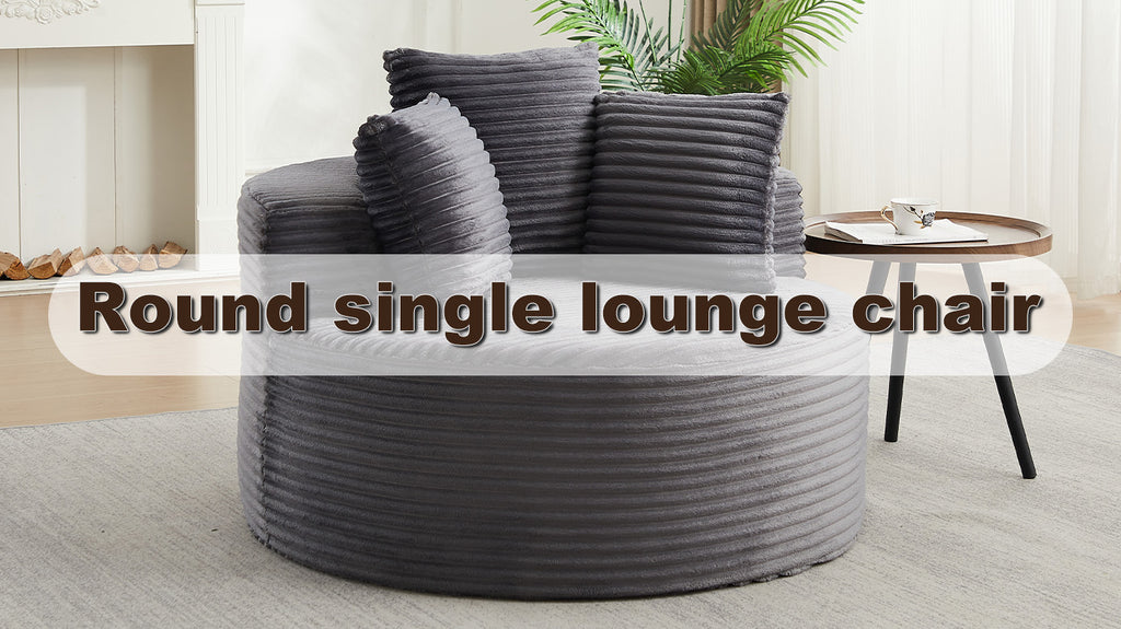 43-Inch Round Corduroy Single Sofa