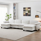 Luxury U Shape Sofa with Two Ottomans