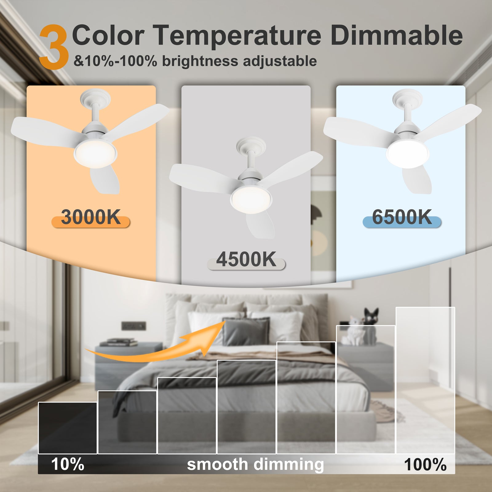 24.4" Modern Ceiling Fan