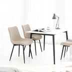 Beige Dining Chair Set - 4 Modern Kitchen Chairs