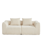 Minimalist Corduroy Sofa Featuring Curved Lines