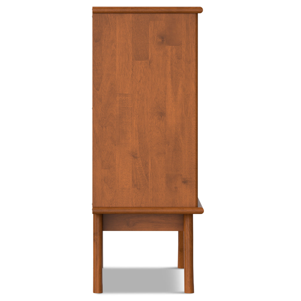 Draper 36 Inch Wide Solid Wood Mid Century Entryway Storage Cabinet