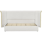 King Size Luxury Wing-Back Upholstered Bed Frame