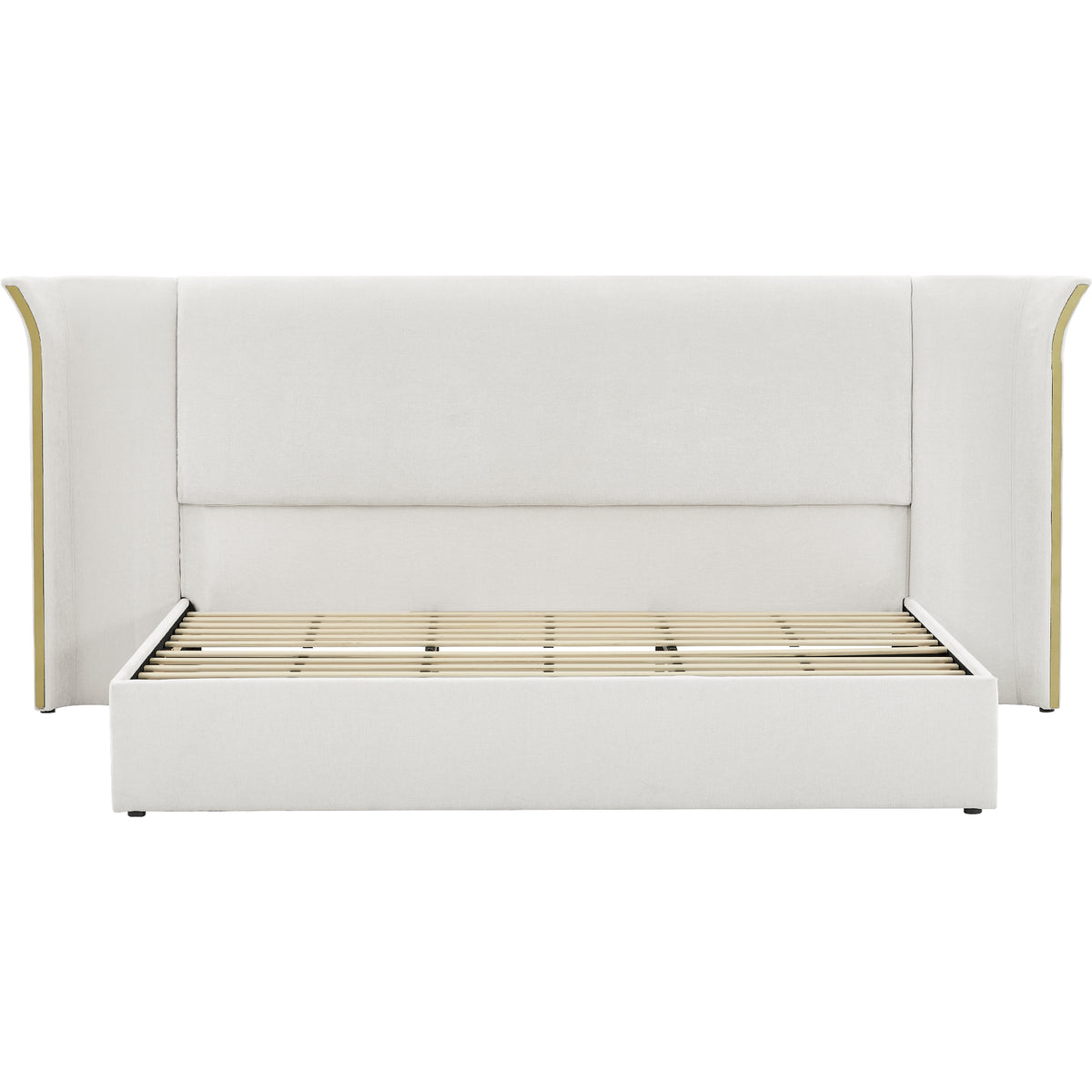 King Size Luxury Wing-Back Upholstered Bed Frame