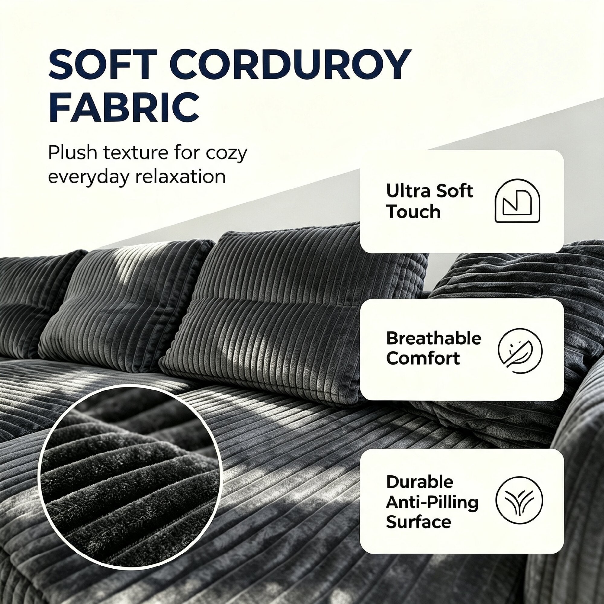 131" U-Shape Cloud Sectional Couch