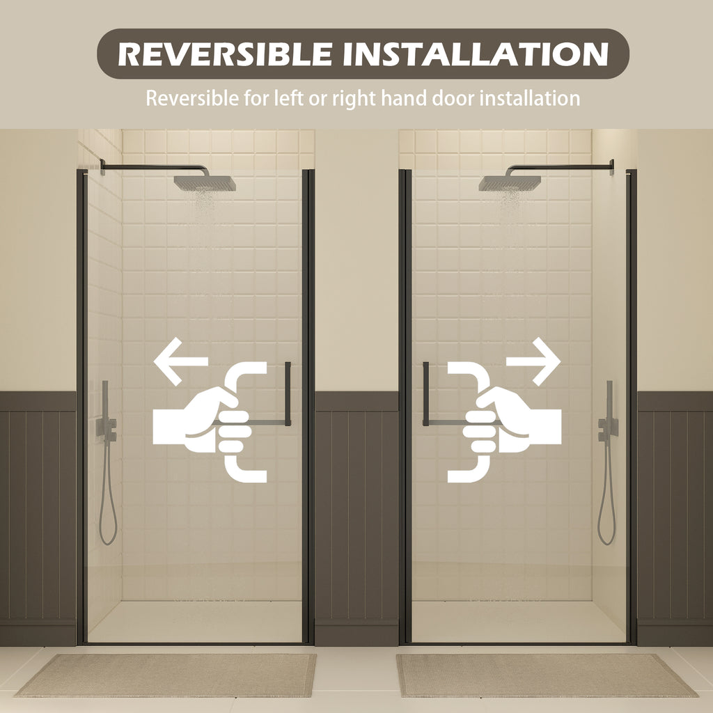 27-28" W ×72" H Frameless Pivot Shower Door