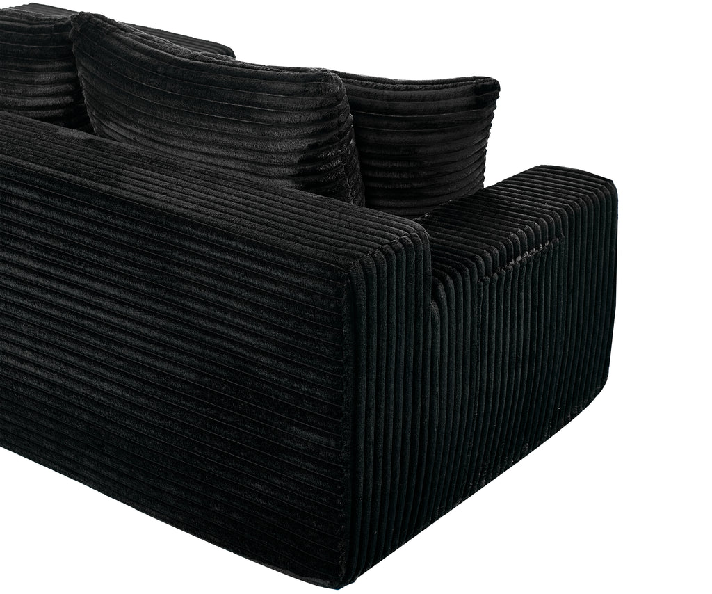 94 Inch Right Chaise L Shaped Boneless Cloud Sectional Sofa