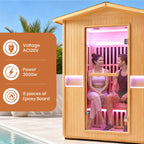 2000W Canadian Hemlock Double Outdoor Far Infrared Sauna Room