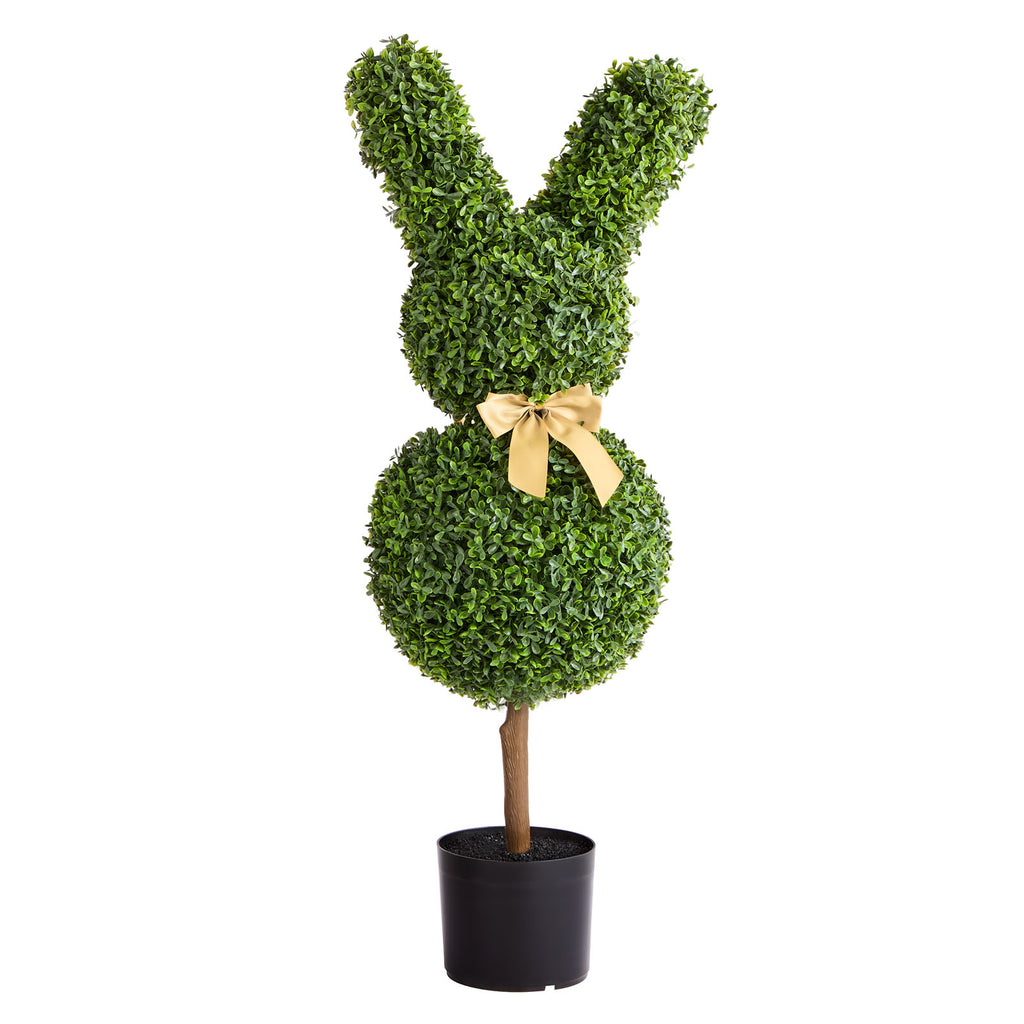 Artificial Topiary Bunny-Shape Boxwood Ball Set