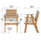 Outdoor Dining Chairs Set of 2, Acacia Wood Patio Chairs