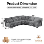 5-Seater L-Shaped Sectional Sofa with Curved Corner