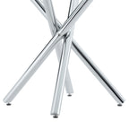 Modern Electroplated Metal Leg Bar Table with Tempered Glass Top