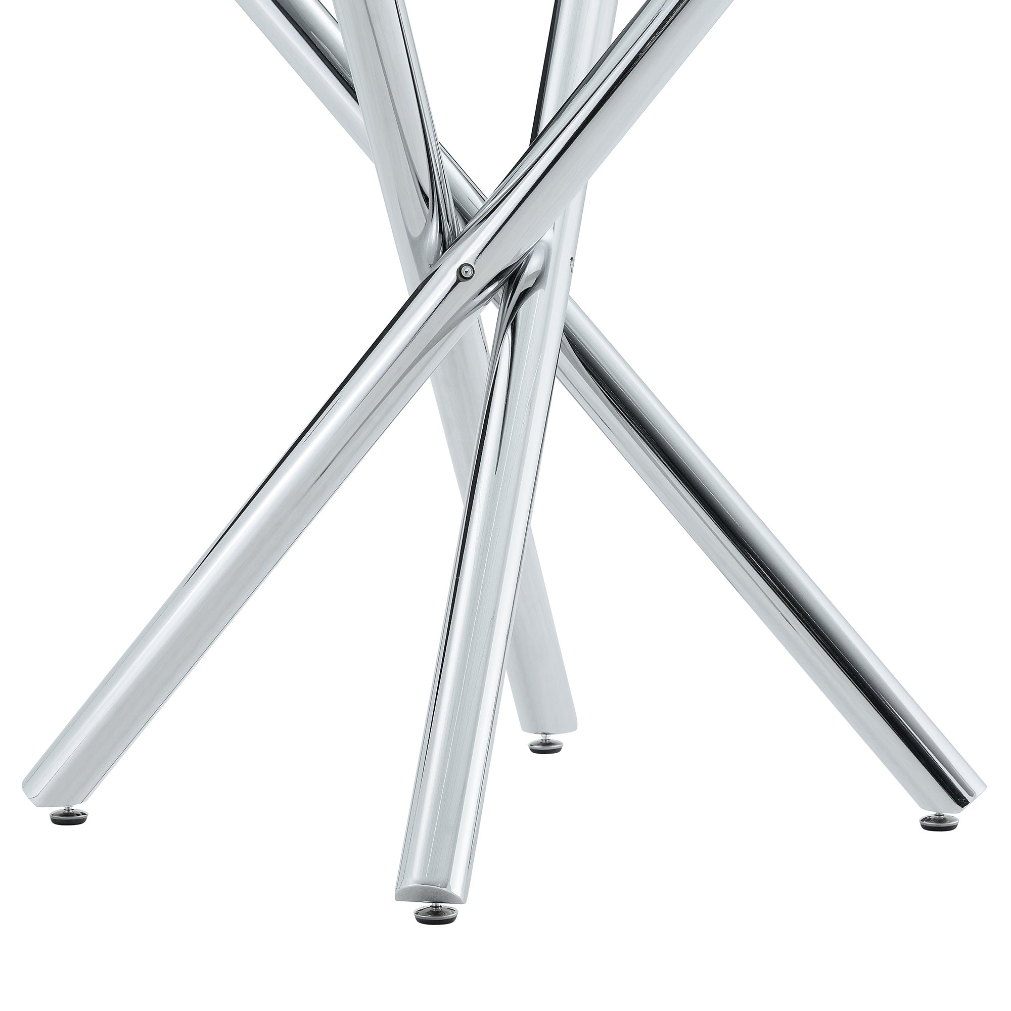 Modern Electroplated Metal Leg Bar Table with Tempered Glass Top