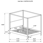 Mellie Vanilla Upholstered Queen Canopy Bed