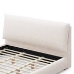Upholstered Platform Bed Frame with Oversized Plush Pillow Headboard