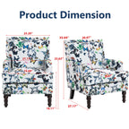 Upholstered Accent Chair, Vintage Armchair with Butterfly
