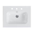 Glossy White Ceramic Integrated Bathroom Sink
