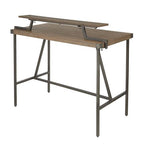 Counter Table in Antique Metal and Bamboo