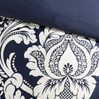 7 Piece Cotton Printed Comforter Set Indigo Queen