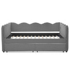 Full Size Cozy Gingham Daybed with Two Storage Drawers