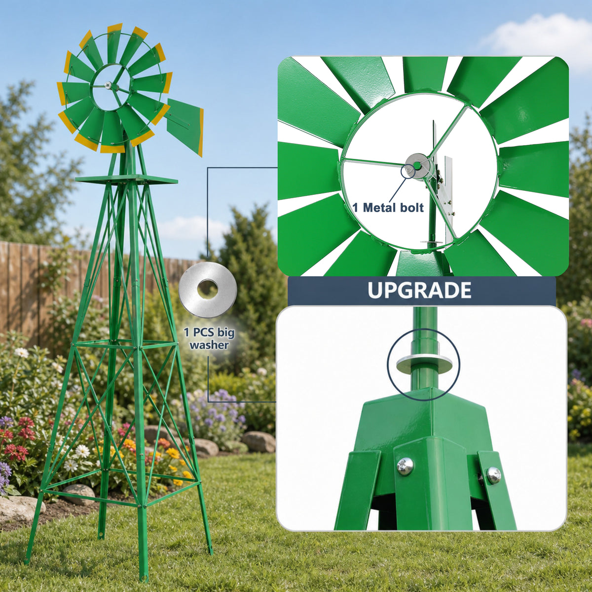 8FT Decorative Garden Windmill