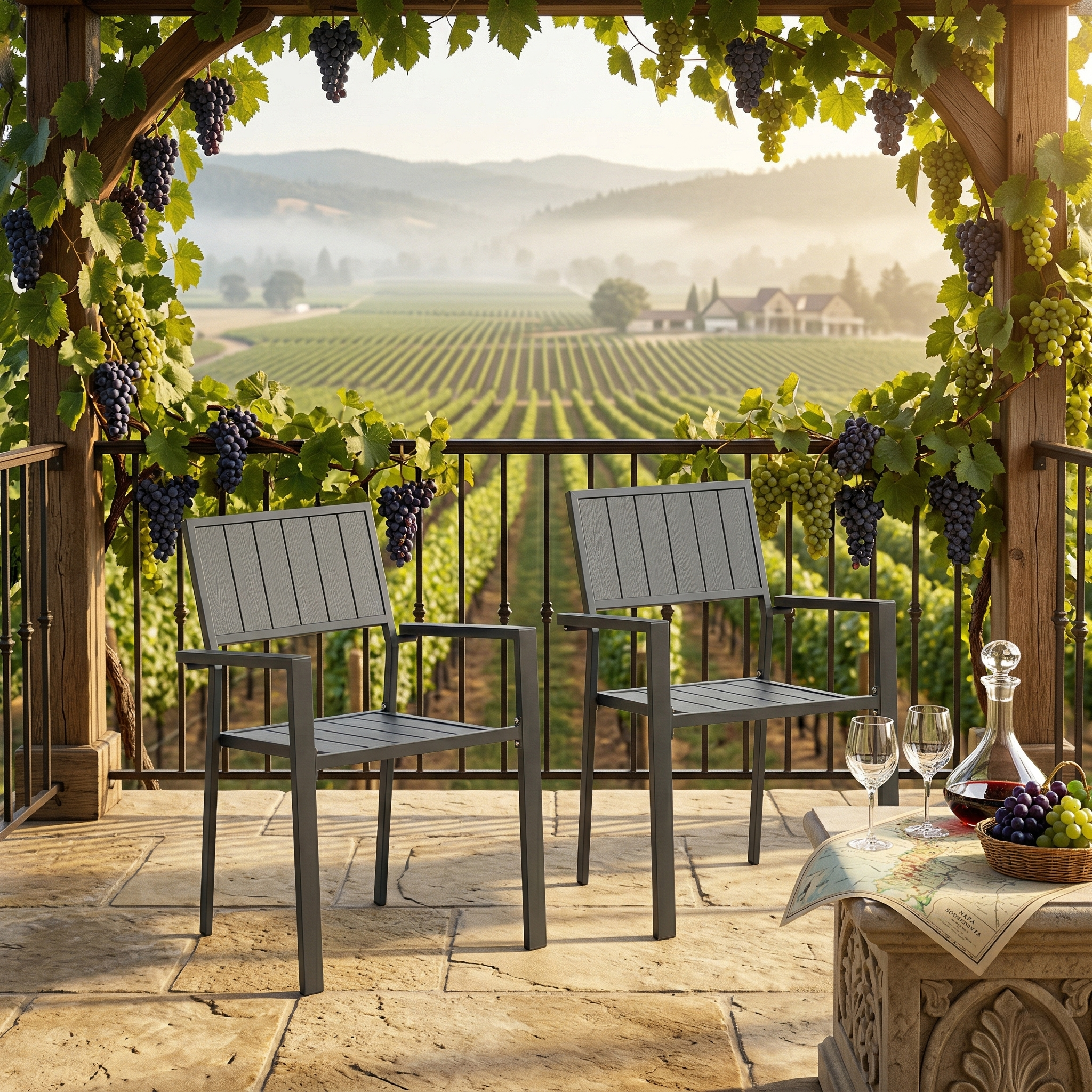 Modern Outdoor Indoor Metal Side Chair Set of 2