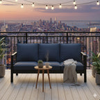 75" All-Weather Aluminum 3-Seat Patio Sofa