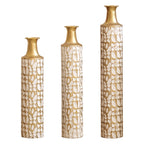 Decorative Metal Vases Set of 3