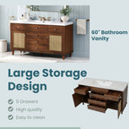 60" Bathroom Vanity with SMC Sink