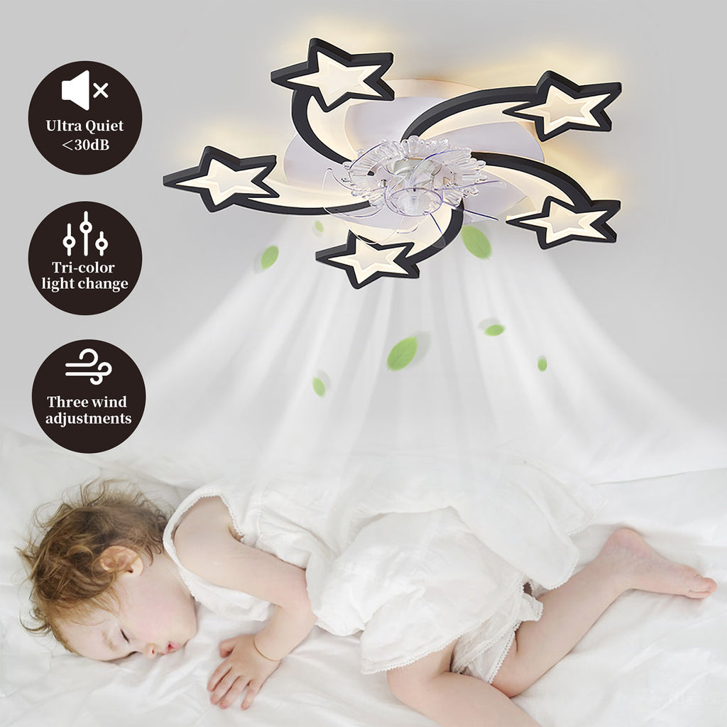 29-Inch Ceiling Fan With Lights Remote Control Dimmable LED