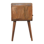 Solid Wood Mini Oak-ish Curve Nightstand, 1-Drawer, 1 Open-Slot