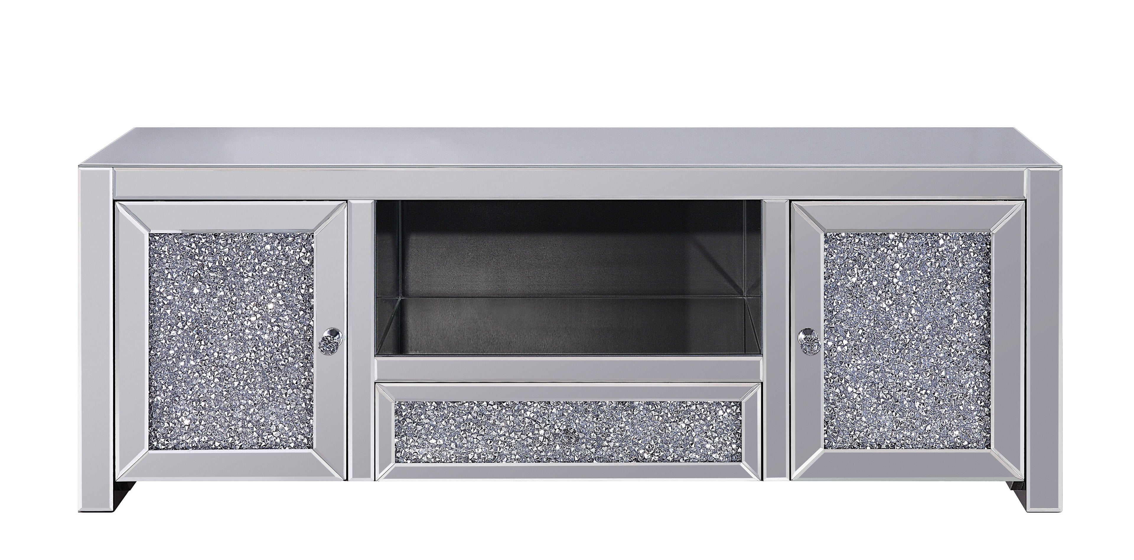 Noralie Mirrored & Faux Diamonds TV Stand